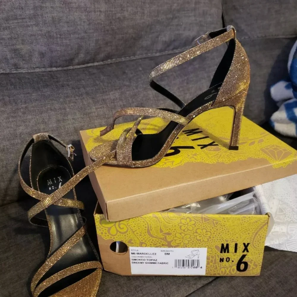 NIB Mix No. 6 Mardelle Topaze Shimmer Sandals 8M